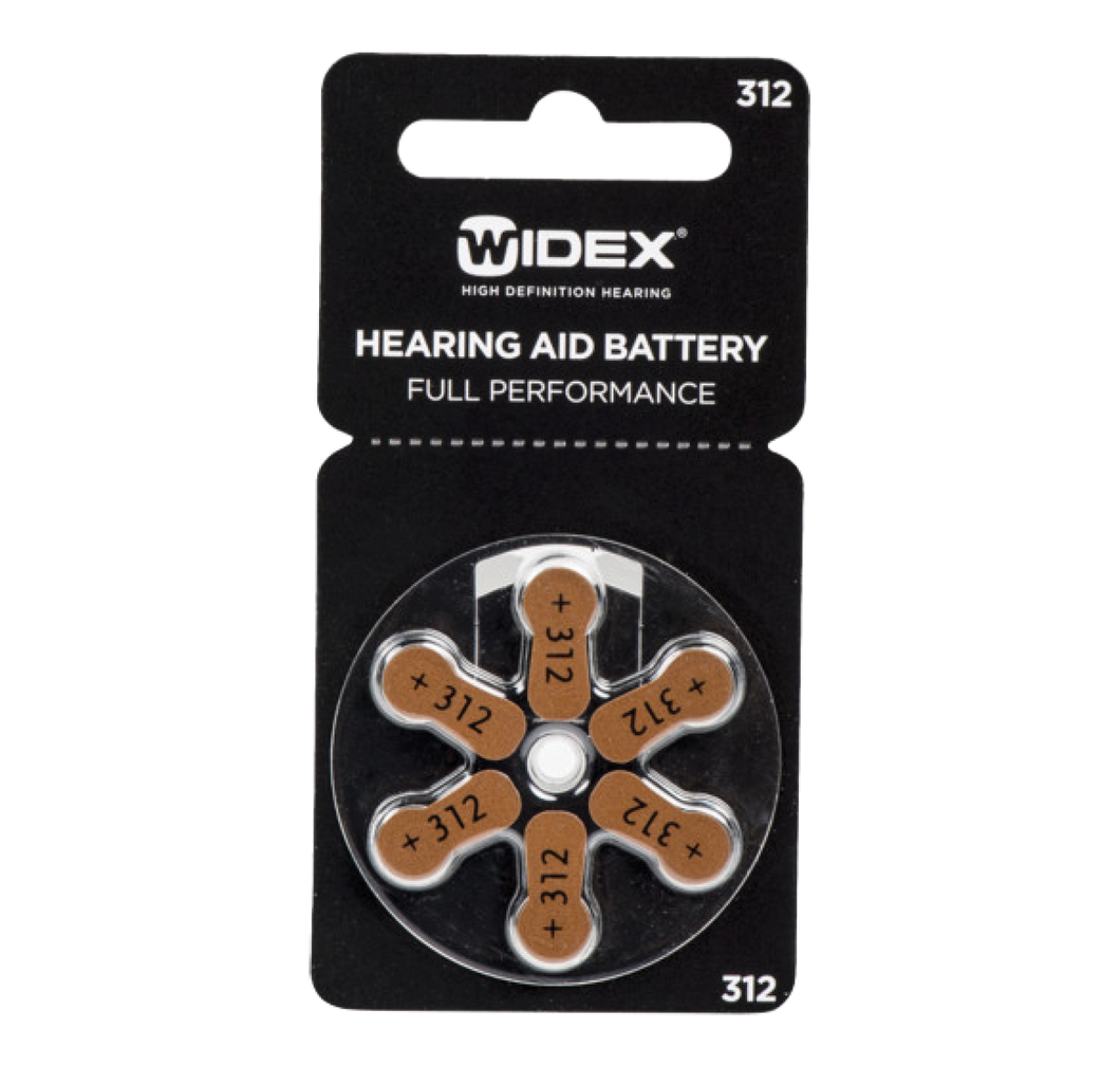 Hearing Aid Battery Size 312 (6 Batteries)